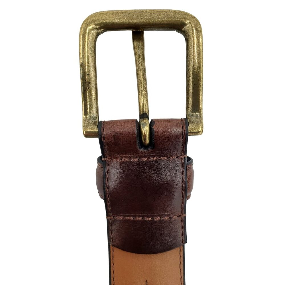 Chaps Belt Men's size 40 Brown leather Dress gold tone buckle  Casual Cowhide - Picture 5 of 13